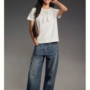 English Factory Rhinestone Bow Tee- sold out